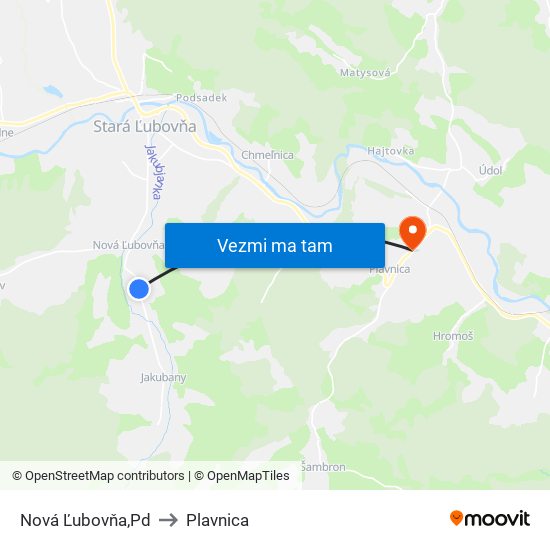 Nová Ľubovňa,Pd to Plavnica map