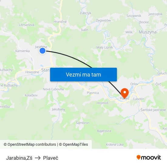 Jarabina,Zš to Plaveč map