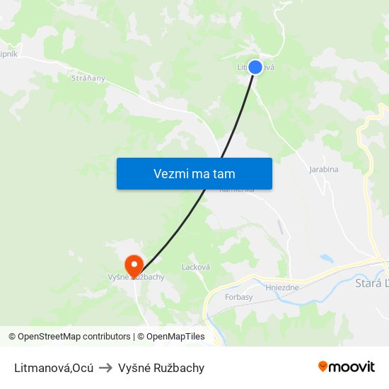 Litmanová,Ocú to Vyšné Ružbachy map