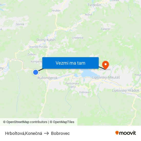 Hrboltová,Konečná to Bobrovec map