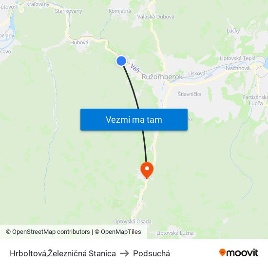 Hrboltová,Železničná Stanica to Podsuchá map