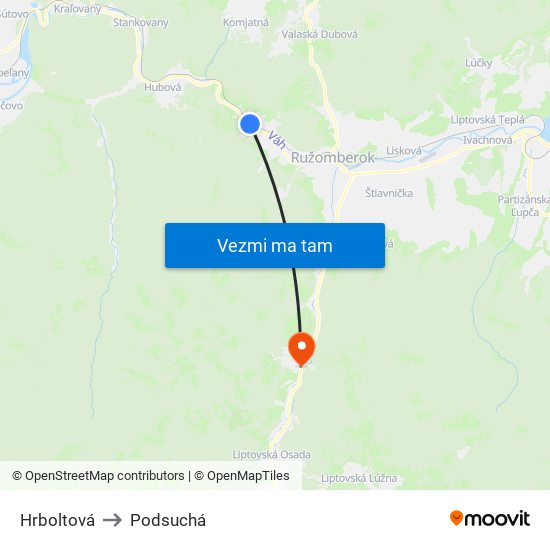 Hrboltová to Podsuchá map