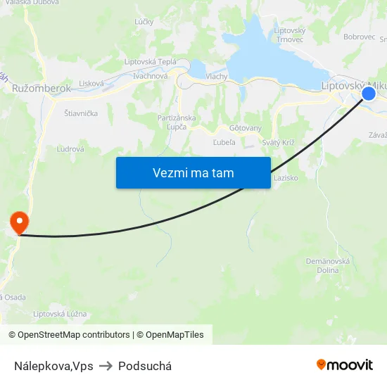 Nálepkova,Vps to Podsuchá map