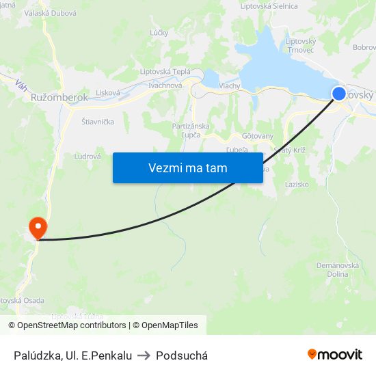 Palúdzka, Ul. E.Penkalu to Podsuchá map