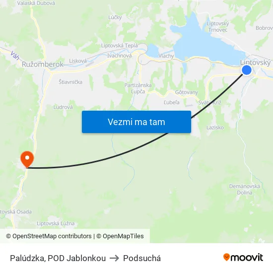 Palúdzka, POD Jablonkou to Podsuchá map