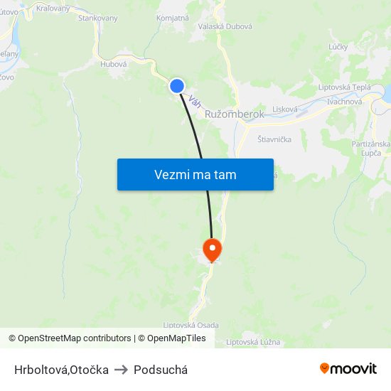 Hrboltová,Otočka to Podsuchá map