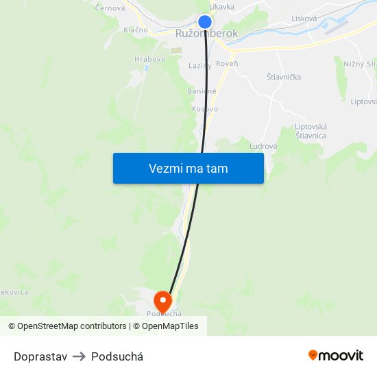 Doprastav to Podsuchá map