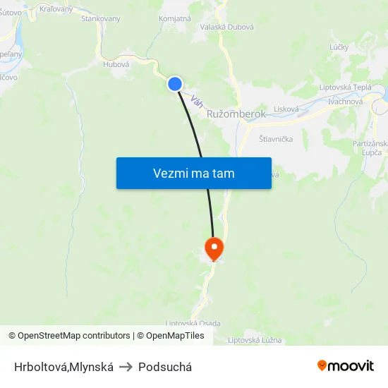 Hrboltová,Mlynská to Podsuchá map