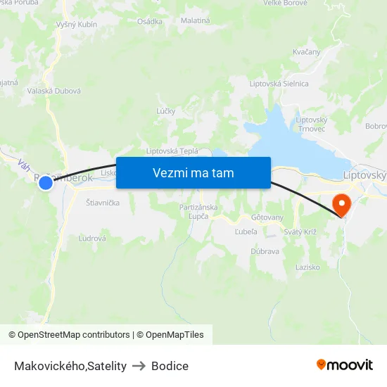 Makovického,Satelity to Bodice map