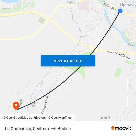 Ul. Garbiarska, Centrum to Bodice map