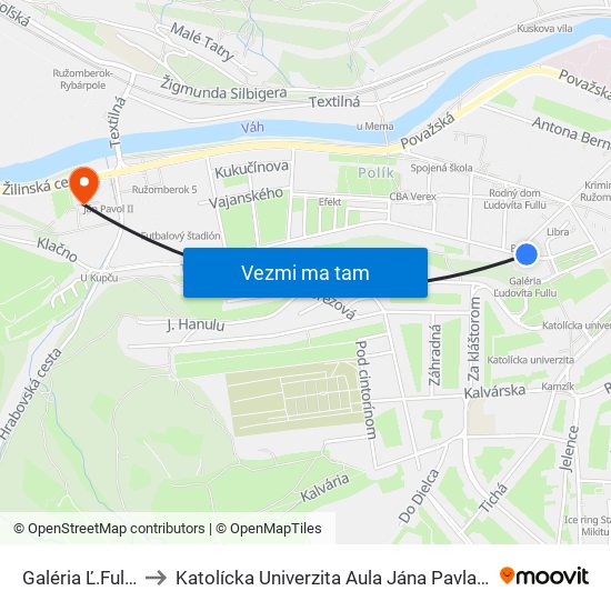 Galéria Ľ.Fullu to Katolícka Univerzita Aula Jána Pavla Ii. map