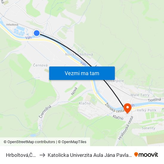 Hrboltová,Čov to Katolícka Univerzita Aula Jána Pavla Ii. map