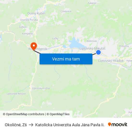 Okoličné, Zš to Katolícka Univerzita Aula Jána Pavla Ii. map