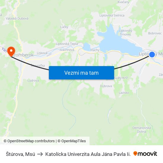 Štúrova, Msú to Katolícka Univerzita Aula Jána Pavla Ii. map