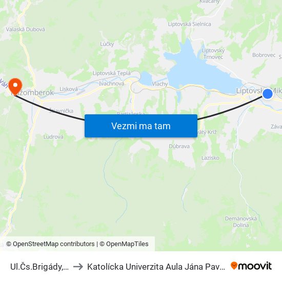 Ul.Čs.Brigády,Zš to Katolícka Univerzita Aula Jána Pavla Ii. map