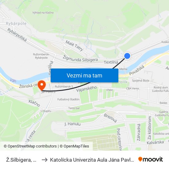 Ž.Silbigera, Č.8 to Katolícka Univerzita Aula Jána Pavla Ii. map