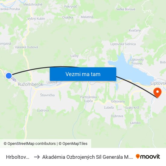 Hrboltová,Čov to Akadémia Ozbrojených Síl Generála M.R. Štefánika map