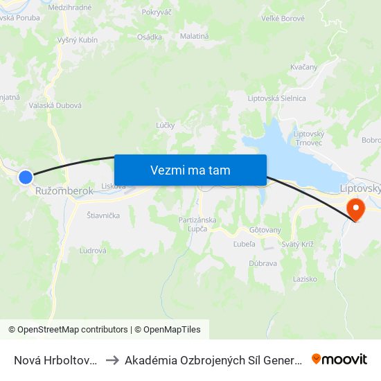 Nová Hrboltová,Obchod to Akadémia Ozbrojených Síl Generála M.R. Štefánika map