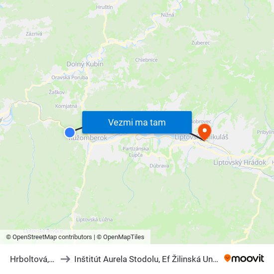 Hrboltová,Čov to Inštitút Aurela Stodolu, Ef Žilinská Univerzita map