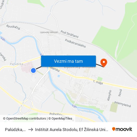 Palúdzka, Zš to Inštitút Aurela Stodolu, Ef Žilinská Univerzita map