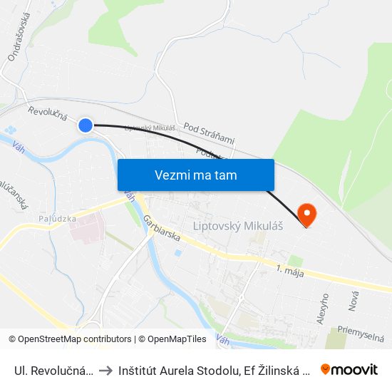 Ul. Revolučná, Lidl to Inštitút Aurela Stodolu, Ef Žilinská Univerzita map