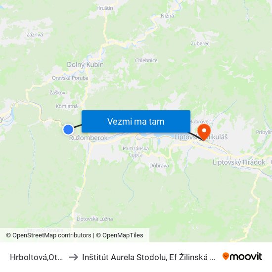 Hrboltová,Otočka to Inštitút Aurela Stodolu, Ef Žilinská Univerzita map