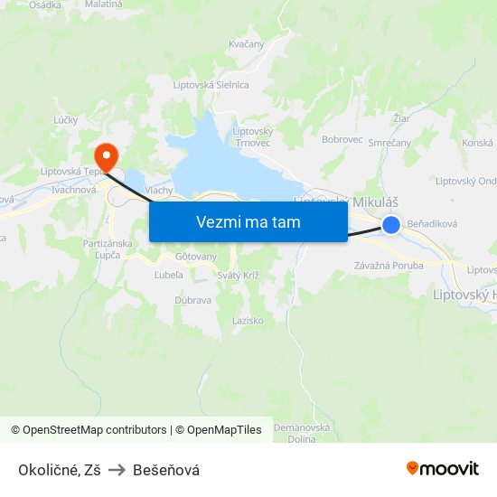 Okoličné, Zš to Bešeňová map