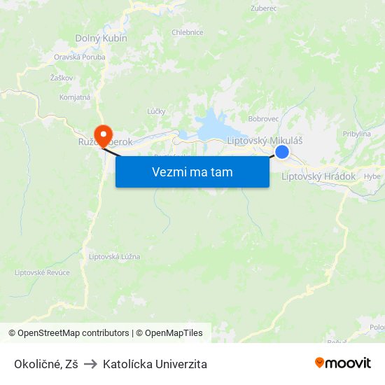 Okoličné, Zš to Katolícka Univerzita map