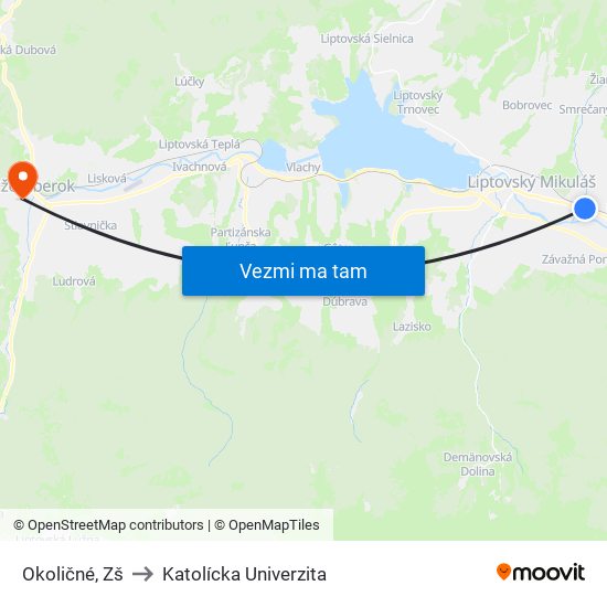 Okoličné, Zš to Katolícka Univerzita map