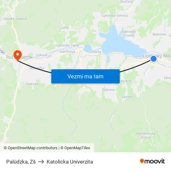 Palúdzka, Zš to Katolícka Univerzita map