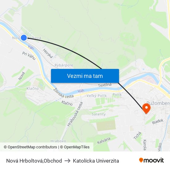 Nová Hrboltová,Obchod to Katolícka Univerzita map