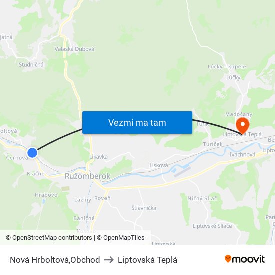 Nová Hrboltová,Obchod to Liptovská Teplá map