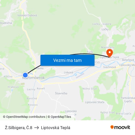 Ž.Silbigera, Č.8 to Liptovská Teplá map