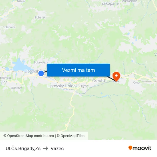 Ul.Čs.Brigády,Zš to Važec map