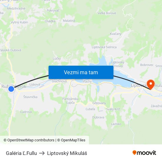 Galéria Ľ.Fullu to Liptovský Mikuláš map