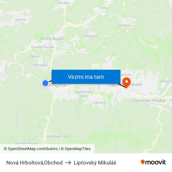 Nová Hrboltová,Obchod to Liptovský Mikuláš map