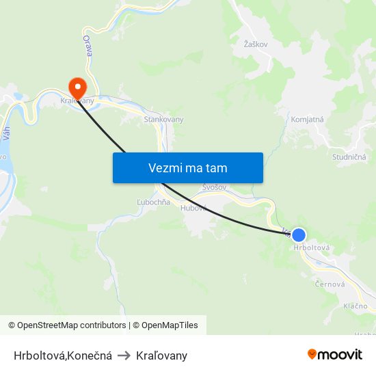 Hrboltová,Konečná to Kraľovany map