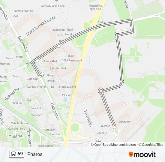 69 Bus Line Map