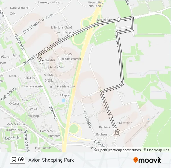 69 Bus Line Map