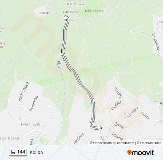 144 bus Line Map