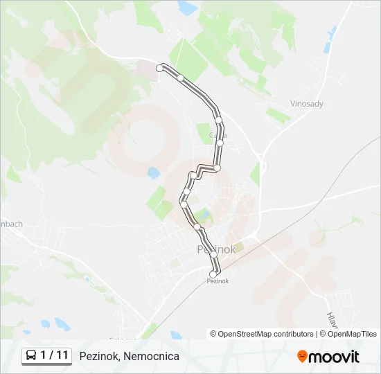1 / 11 Bus Line Map