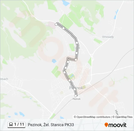 1 / 11 Bus Line Map