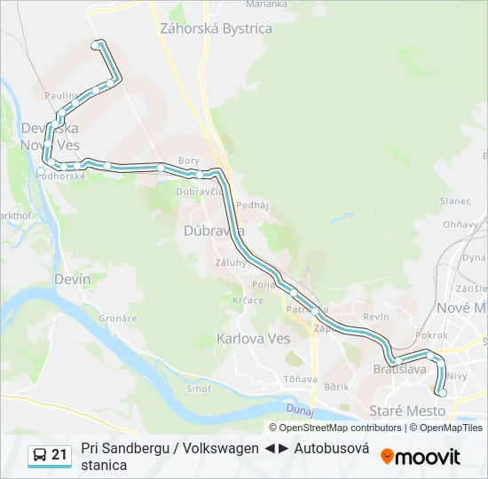 21 Bus Line Map