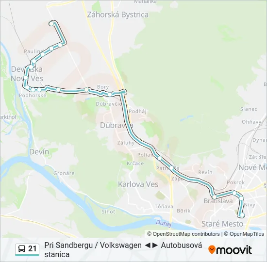 21 Bus Line Map