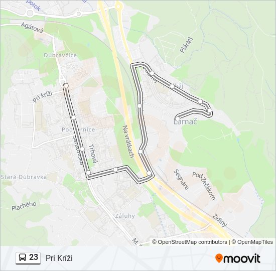 23 bus Line Map