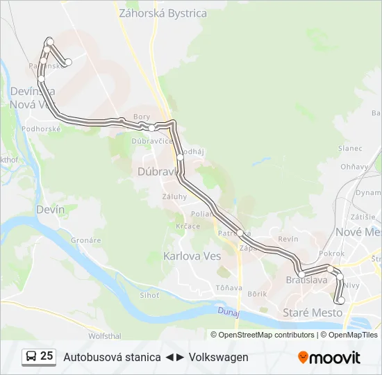 25 Bus Line Map