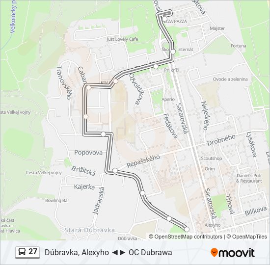 27 bus Line Map