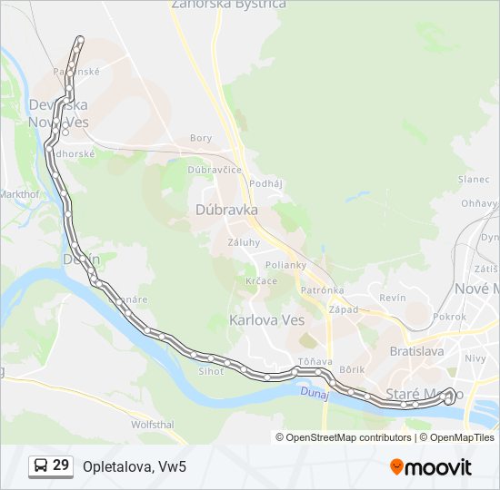 29 bus Line Map