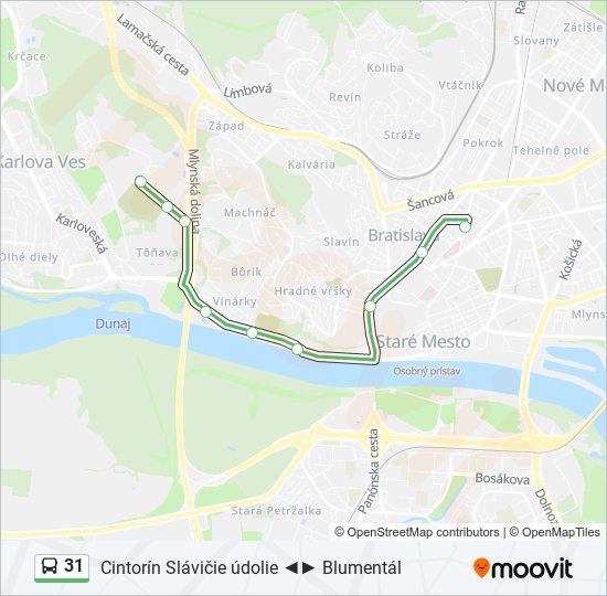 31 bus Line Map