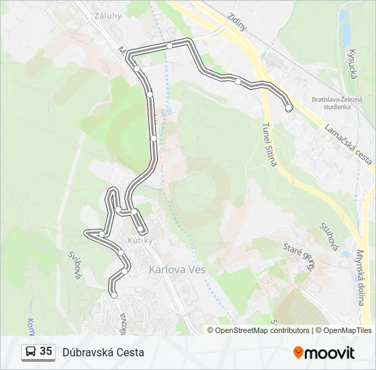 35 Bus Line Map